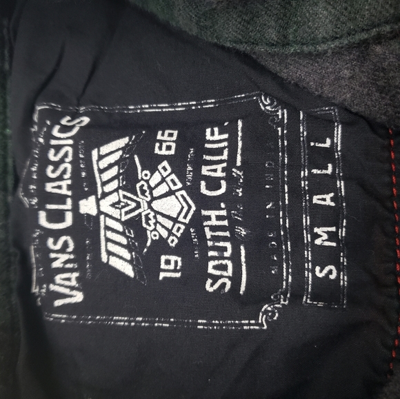 Vintage Vans size SMALL plaid green shirt - Picture 6 of 6